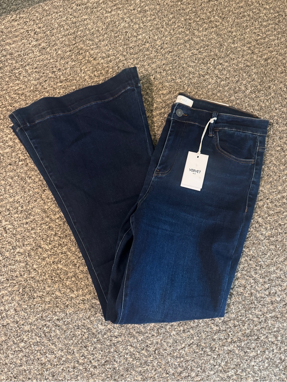 Vervet Dark Blue Flare Jeans